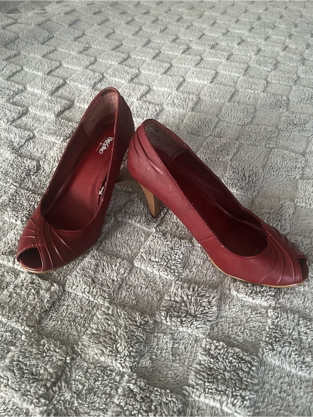 Mossimo Supply Co. Burgundy Peep-Toe Heels for Women